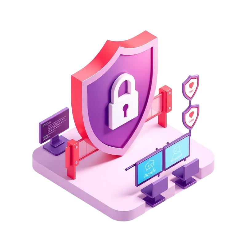 Cybersecurity threat protection illustration