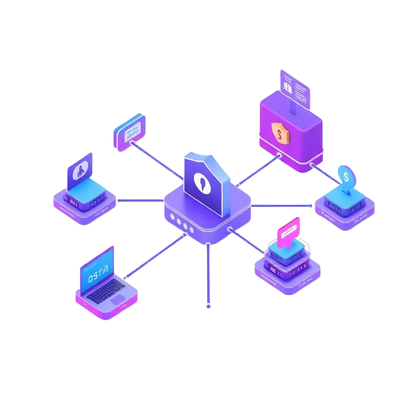 Network security and firewall illustration