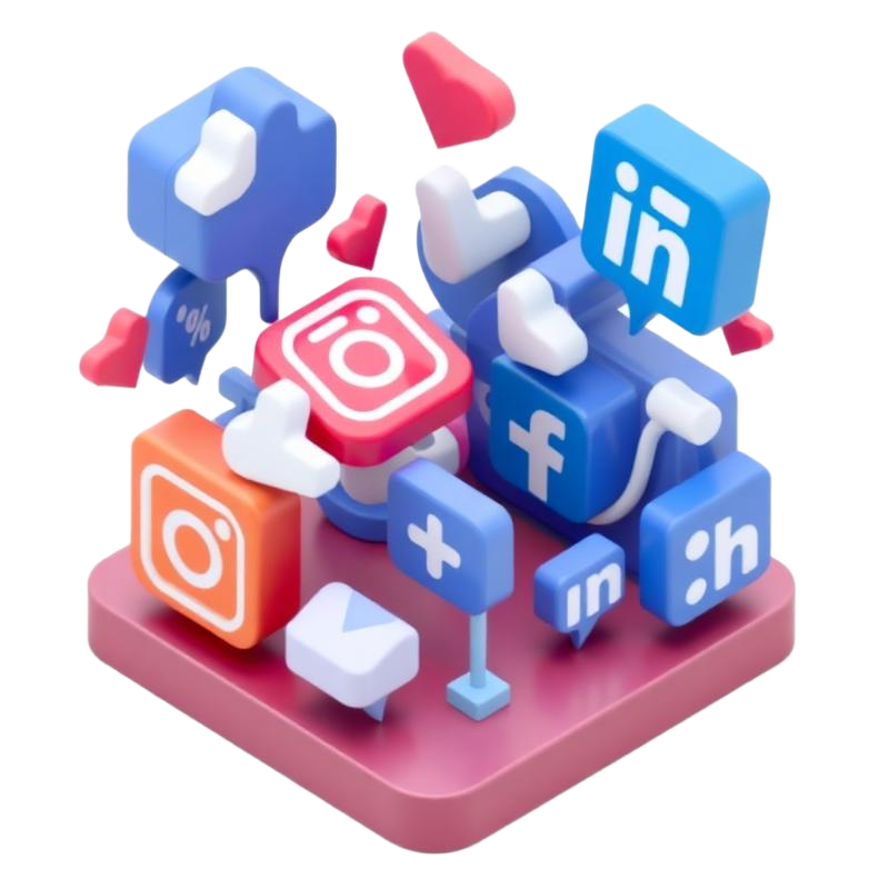 Social media marketing illustration